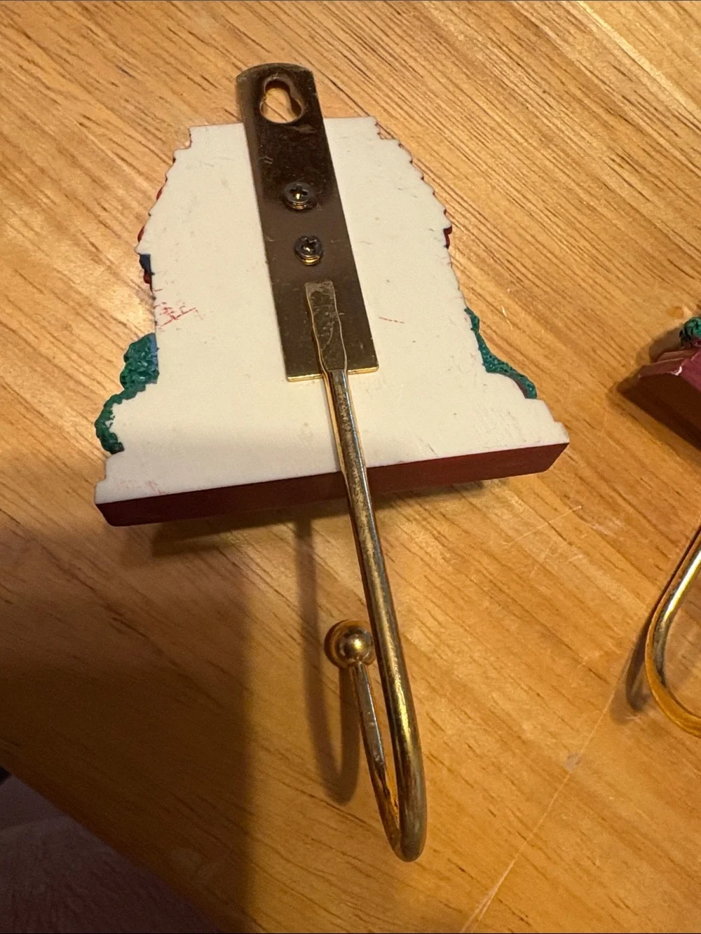 Avon Blue Cottage Wall Hooks with Red Roofs and Gold Hooks